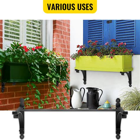 planter box with black metal brackets|wall mounted planter brackets.